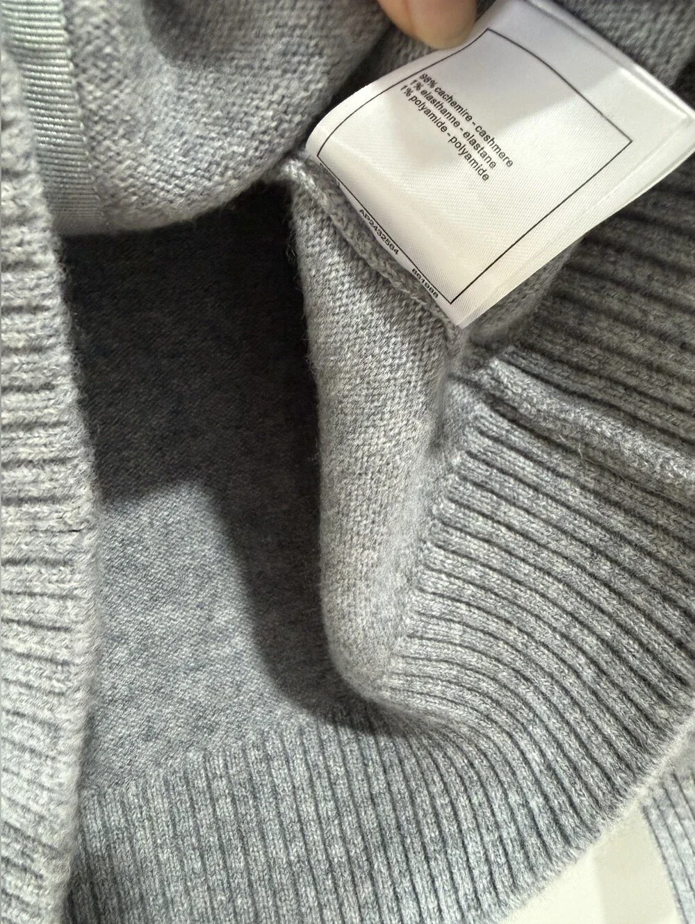 Chanel Gray Crewneck Cashmere Blend Cardigan Sweater